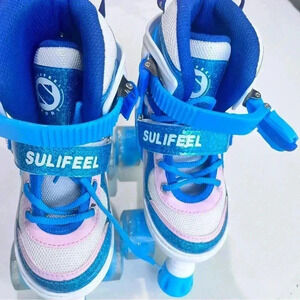 SULIFEEL Roller Skates Adjustable Light up Roller Skates Girls Sz S Eu 28-31‎